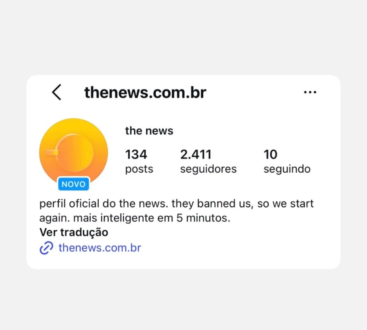 The News reinicia no Instagram após banimento