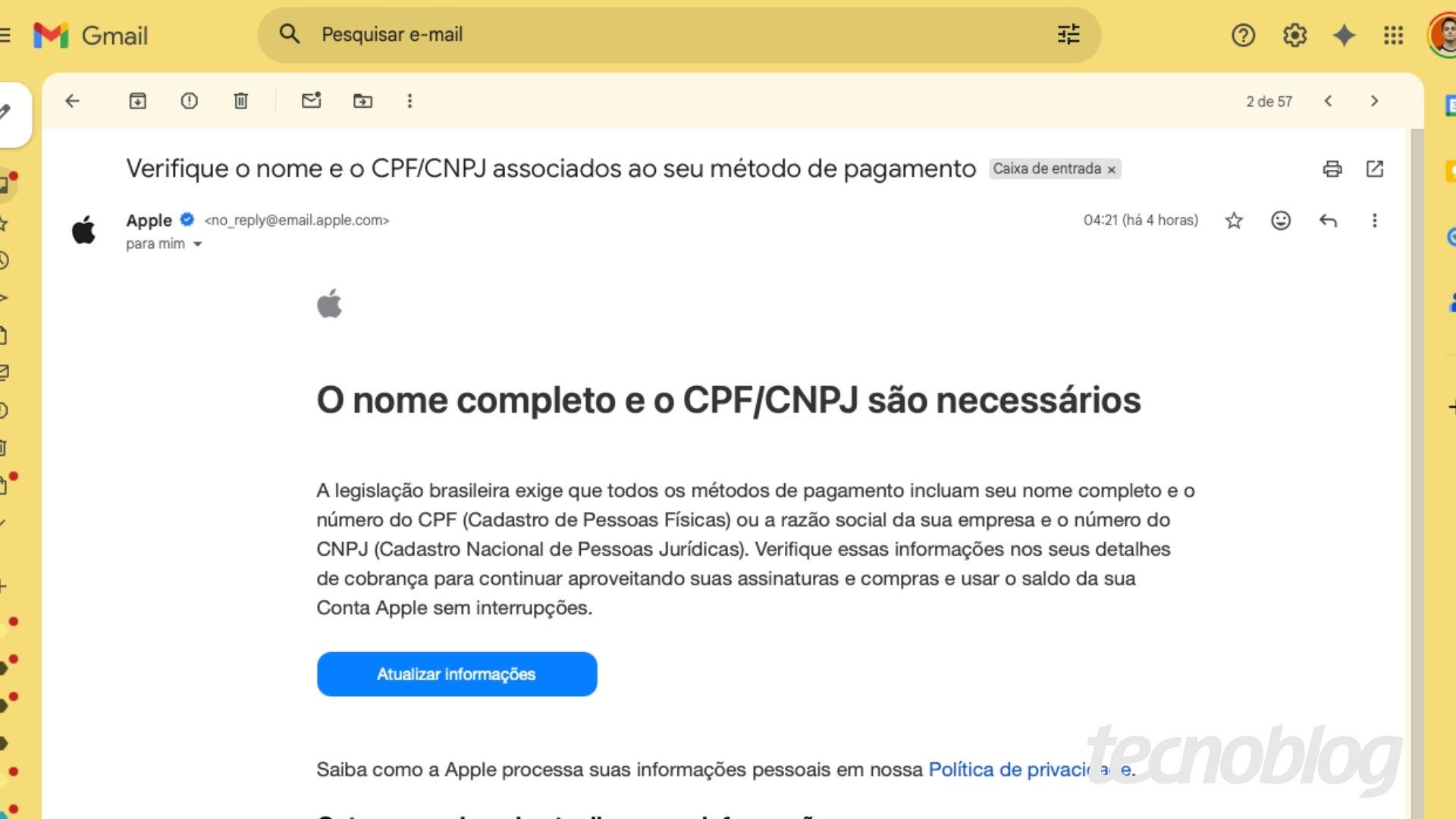 Apple Solicita CPF e Data de Nascimento de Clientes Brasileiros