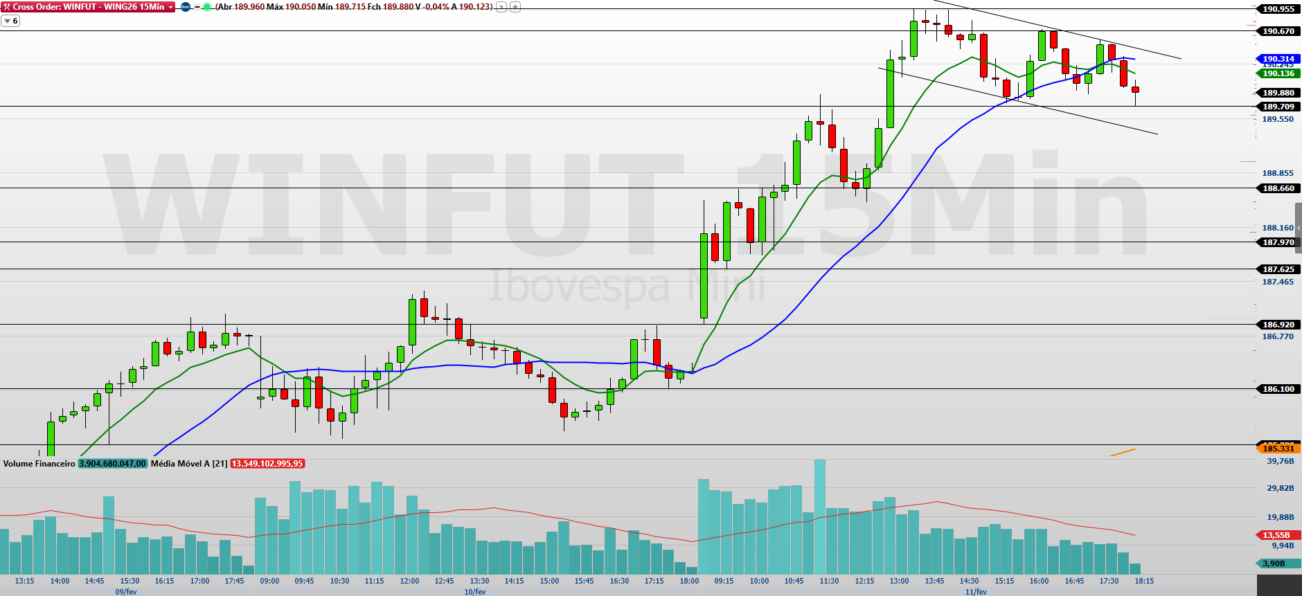 Mini-índice (WING26) fecha em alta de 1,88% em 11/02, com atenção para serviços no Brasil